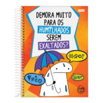 Caderno Universitário Grande Espiral Capa Dura 80 Folhas 1 Matéria Flork - Estampas Sortidas