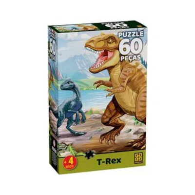 Quebra-Cabeça Com 60 Peças - T-Rex