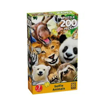 Quebra-Cabeça Sefie Animais  - com 200 Peças