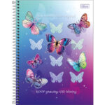 Caderno Espiral Universitário Capa Dura 160 Folhas 10 Matérias Daisy - Estampas Diversas