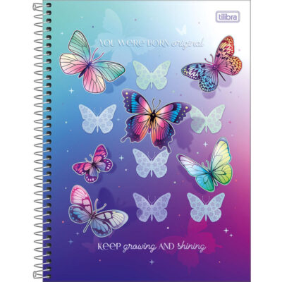 Caderno Espiral Universitário Capa Dura 160 Folhas 10 Matérias Daisy - Estampas Diversas