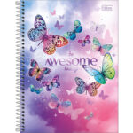 Caderno Espiral Universitário Capa Dura 160 Folhas 10 Matérias Daisy - Estampas Diversas