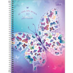 Caderno Espiral Universitário Capa Dura 160 Folhas 10 Matérias Daisy - Estampas Diversas