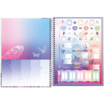Caderno Espiral Universitário Capa Dura 160 Folhas 10 Matérias Daisy - Estampas Diversas