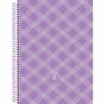 Caderno Universitário Grande Espiral Capa Dura 160 Folhas 10 Matérias Lavender - Estampas Diversas