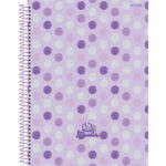 Caderno Universitário Grande Espiral Capa Dura 160 Folhas 10 Matérias Lavender - Estampas Diversas