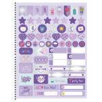 Caderno Universitário Grande Espiral Capa Dura 160 Folhas 10 Matérias Lavender - Estampas Diversas