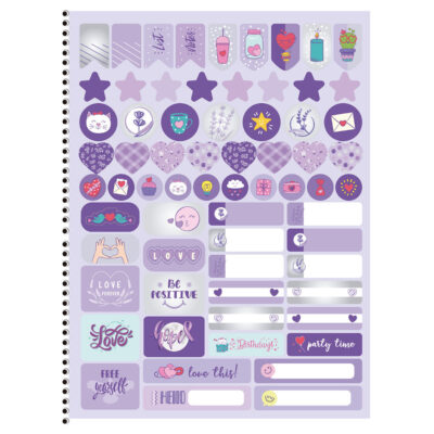 Caderno Universitário Grande Espiral Capa Dura 160 Folhas 10 Matérias Lavender – Estampas Diversas