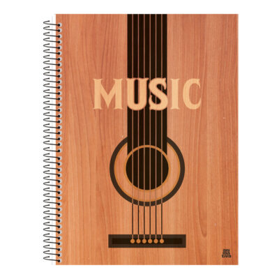 Caderno Universitário Grande Espiral Capa Dura 80 Folhas Música – Estampas Diversas