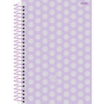 Caderneta Espiral Capa Dura 1/8 80 Folhas Lavender - Estampas Diversas
