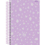 Caderneta Espiral Capa Dura 1/8 80 Folhas Lavender - Estampas Diversas