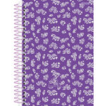 Caderneta Espiral Capa Dura 1/8 80 Folhas Lavender - Estampas Diversas