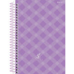 Caderneta Espiral Capa Dura 1/8 80 Folhas Lavender - Estampas Diversas