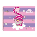 Caderno De Desenho E Cartografia Espiral 60 Folhas Alice In Wonderland - Estampas Sortidas