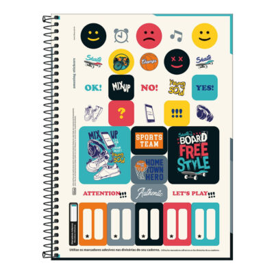Caderno Universitário Grande Capa Dura 256 Folhas 16 Matérias Snow – Estampas Diversas