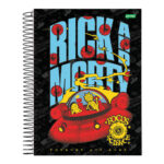Caderno Universitário Grande Espiral Capa Dura 80 Folhas 1 Matéria Rick And Morty - Estampas Sortida