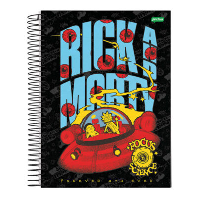 Caderno Universitário Grande Espiral Capa Dura 80 Folhas 1 Matéria Rick And Morty - Estampas Sortida