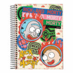 Caderno Universitário Grande Espiral Capa Dura 80 Folhas 1 Matéria Rick And Morty - Estampas Sortida