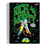 Caderno Universitário Grande Espiral Capa Dura 80 Folhas 1 Matéria Rick And Morty - Estampas Sortida