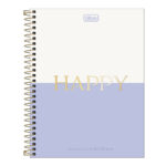Caderno Espiral Colegial Capa Dura 160 Folhas 10 Matérias Happy - Cores Sortidas