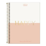 Caderno Espiral Colegial Capa Dura 160 Folhas 10 Matérias Happy - Cores Sortidas