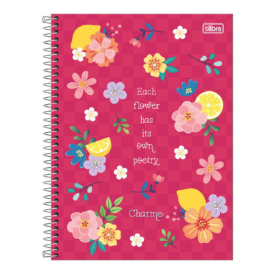 Caderno Universitário Grande Espiral Capa Dura 160 Folhas 10 Matérias Charme – Estampas Sortidas