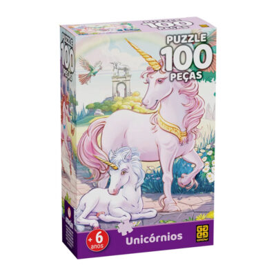Quebra-Cabeça Unicórnios - Com 100 Peças