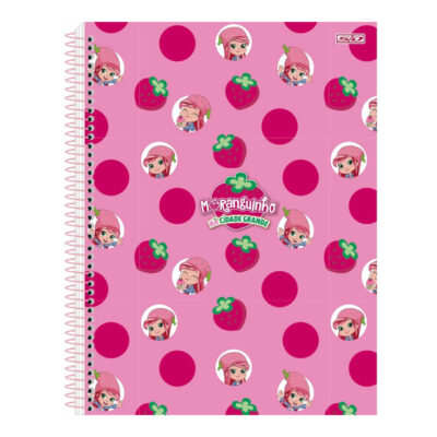 Caderno Colegial Médio Espiral 80 Folhas Moranguinho - Estampas Sortidas