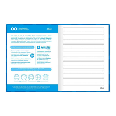Caderno Brochura Costurado Sem Mola Caligrafia Ampliada Capa Dura 40 Folhas Neuro – Cores Sortidas