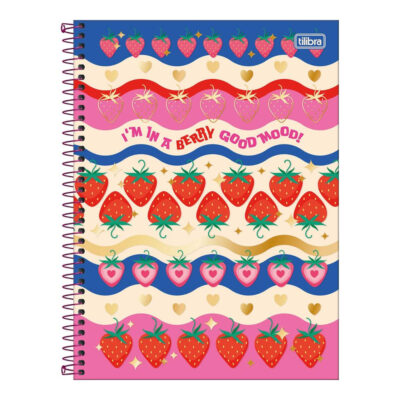 Caderno Espiral Universitário 80 Folhas Connect Be Berry - Estampas Sortidas
