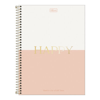 Caderno Universitário Grande Capa Dura 192 Folhas 12 Matérias Connect Happy - Estampas Sortidas