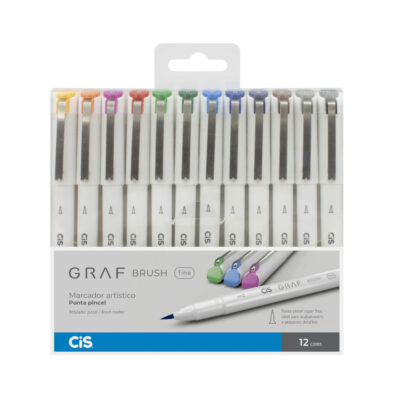 Marcador Pincel Graf Brush Fine Com 12 Cores