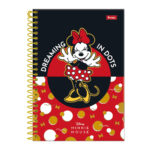 Caderno 1/4 Pequeno Espiral Capa Dura 80 Folhas Minnie Vintage - Estampas Sortidas