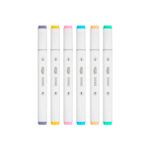 Marcador Artístico Evoke Dual Marker Pastel Com 6 Cores