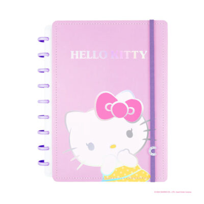 Caderno Inteligente Colegial Médio Espiral Com 80 Folhas - Hello Kitty