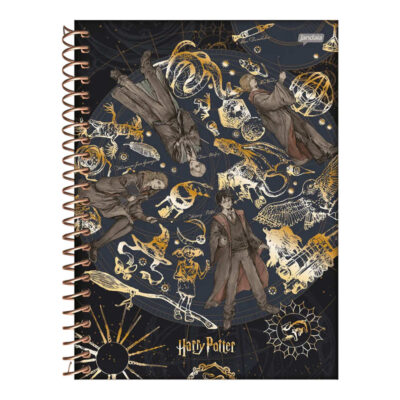 Caderno Colegial Médio Espiral 80 Folhas Harry Potter - Estampas Sortidas