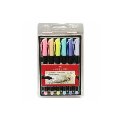 Kit Canetinhas Brush Supersoft Ponta Pincel Com 6 Cores