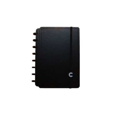 Caderno Inteligente 1/4 A5 Pequeno Espiral Com 80 Folhas - Preto