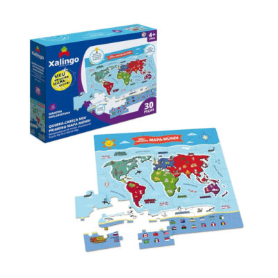 Quebra Cabea Big Meu Primeiro Mapa Mundi - Com 30 Peças Em Madeira