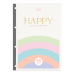 Bloco Refil Tiliflex Fichário Caderno Argolado Universitário 4 Furos 80 Folhas 90g - Happy