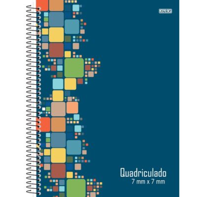 Caderno Espiral Quadriculado Universitário 80 Folhas 7x7mm - Cores Diversas