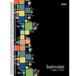 Caderno Espiral Quadriculado Universitário 80 Folhas 7x7mm - Cores Diversas