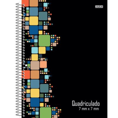 Caderno Espiral Quadriculado Universitário 80 Folhas 7x7mm – Cores Diversas