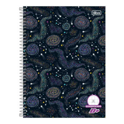 Caderno Quadriculado Espiral Capa Dura Universitário 96 Folhas D+ : Estampas Diversas