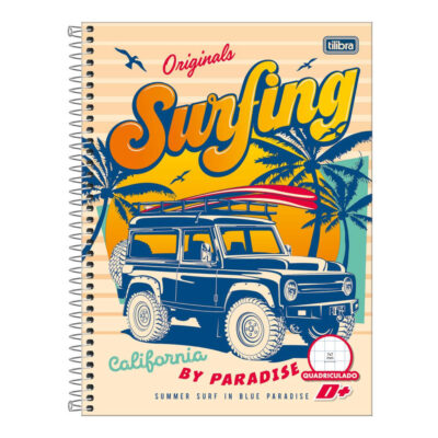 Caderno Quadriculado Espiral Capa Dura Universitário 96 Folhas D+ : Estampas Diversas