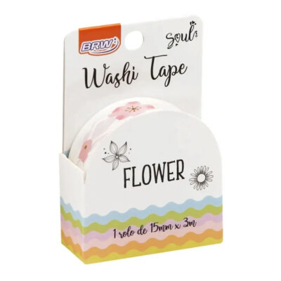 Fita Adesiva Decorativa Washi Tape - Flower