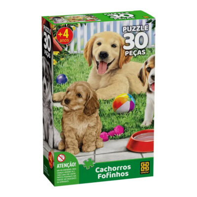 Quebra-Cabeça Com 30 Peças - Cachorros Fofinhos