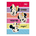 Caderno 1/4 Pequeno Brochura Costurado Sem Mola 48 Folhas Minnie Top - Estampas Sortidas