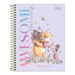 Caderno Colegial Médio Capa Dura 80 Folhas Pooh - Estampas Sortidas