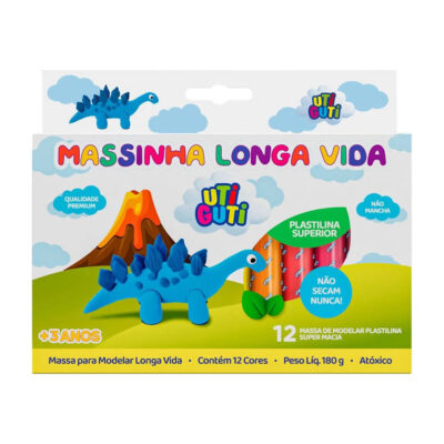 Massinha De Modelar Longa Vida Uti Guti Com 12 Unidades